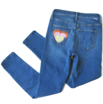 NWT Mother Super Stunner Ankle in Double Vision Heart Stretch Skinny Jeans 24 - £108.61 GBP