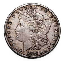 1884-S Silver Morgan Dollar in Extra Fine XF Condition, Some Medium Toning - £110.98 GBP