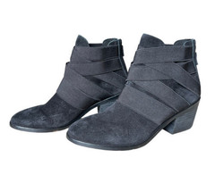 Eileen Fisher Willis Black Suede Ankle Boots Booties Vero Cuoio Women’s 8.5 - £39.56 GBP