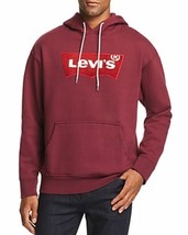 Levi&#39;s Premium Embroidered Batwing Logo-Print Hoodie in Varsity Fig Purp... - £29.62 GBP