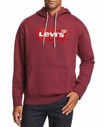 Levi&#39;s Premium Embroidered Batwing Logo-Print Hoodie in Varsity Fig Purp... - £29.38 GBP