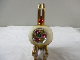Vintage multi Mica Triple Indent Finial Glass Christmas Tree Ornament 3.5&#39;&#39; - £18.76 GBP