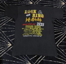 Vintage 90s SINGLE STITCH Black Color T Shirt Rock am Ring Def Leppard Nurburgri - £58.11 GBP