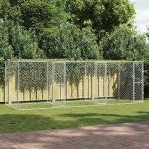 Dog Cage Silver 600 x 200 x 200 cm Galvanised Steel - $886.73 CAD