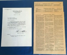 1978 Letter and Congressional Record Excerpts of the Death of Hubert Humphrey - £14.38 GBP