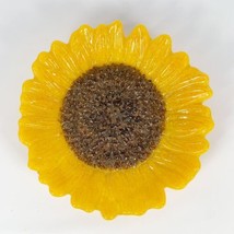 Fused Glass Sunflower Trinket Dish 6” - $50.00