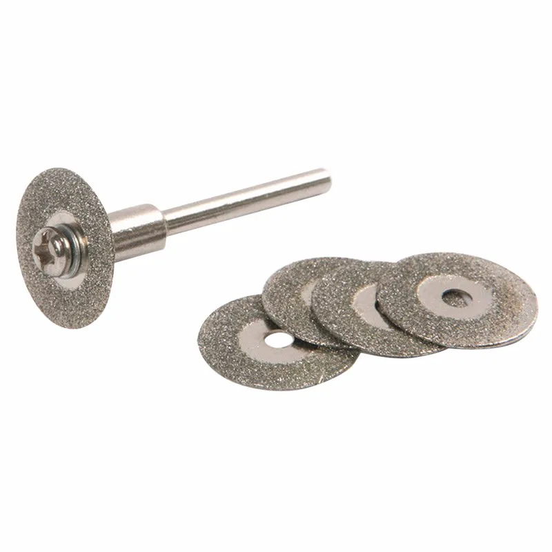 5Pcs 22mm Emery  Cutting blades Drill Bit+1 Mandrel For Dremel Set - $3,051.41 MXN