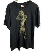 Star WarsT Shirt  Mens L Black Crew Neck Short Sleeved camo Storm Trooper - £4.63 GBP