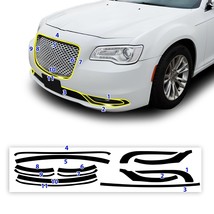 Fit Chrysler 300 Front Bumper Grille Chrome Delete Cover Decal Blackout ... - £47.20 GBP