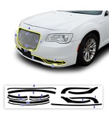 Fit Chrysler 300 Front Bumper Grille Chrome Delete Cover Decal Blackout ... - £47.77 GBP