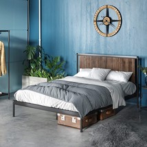 Zinus Wesley Metal And Wood Platform Bed Frame / Mattress Foundation Wit... - $254.99