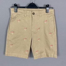 VINTAGE 1946 Mens Embroidered Flamingo Stretch Chino Shorts in Stone Size 30 - £21.01 GBP