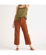 Quince Stretch Cotton Twill Wide-Leg Crop Pant Rust Brown High Rise Size 26 - £21.74 GBP