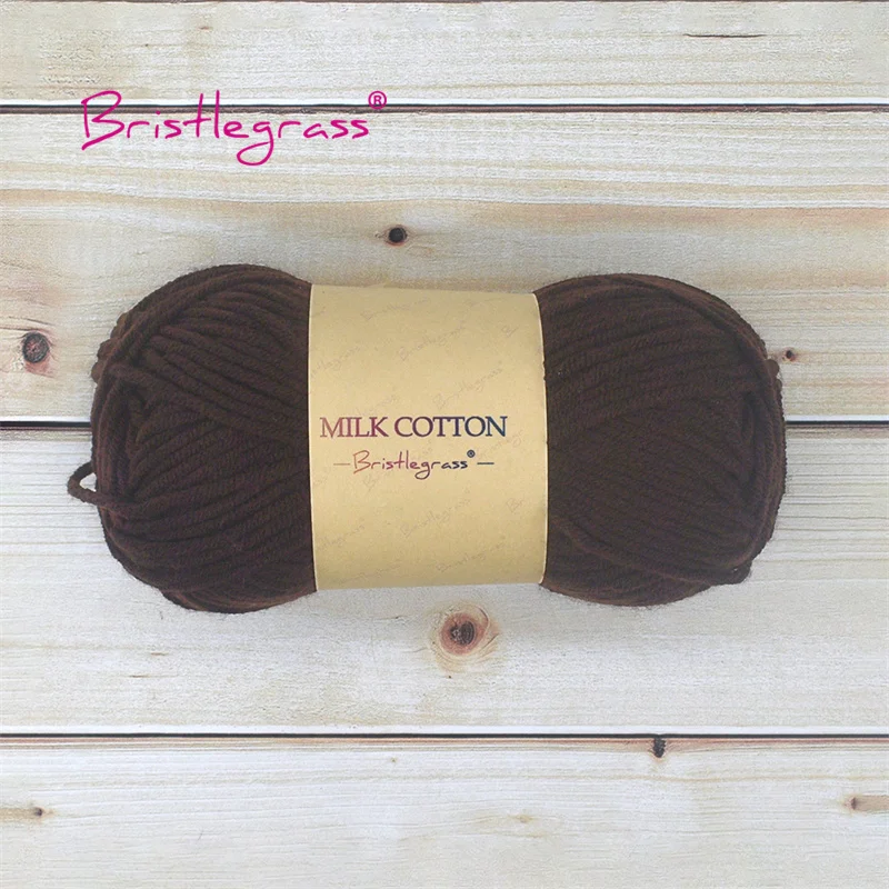 BRISTLEGRASS Acrylic Crochet Wool Yarn 50g Pom-poms Milk Cotton -Black C... - €2,61 EUR