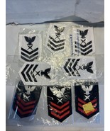 Lot Of 8 US Navy Petty Officer 1st Class Yeoman Sleeve Patches White Bla... - $12.38