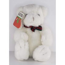 Vintage Gund Mistletoe Teddy Bear White Stuffed Animal Plush Holiday #88... - $19.99