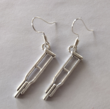 Silver Crutch Earrings - $3.50