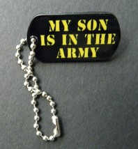 My Son Is In The Army Usa Small Dog Tag Style Lapel Pin Badge 1 Inch - £4.51 GBP