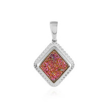 Jewelry of Venus fire Pendant of Goddess Demeter Pink Glitter Agate Silver Penda - £553.26 GBP