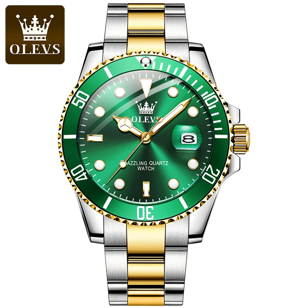 OLEVS Mens    Business Waterproof  Large Dial Men   Stainless Steel Watch - £99.80 GBP