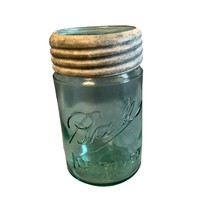 Ball Improved Mason Canning Blue Pint Jar #9 with Zinc and Glass Lid - £17.08 GBP
