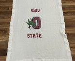 Vintage JE Morgan White Baby Blanket With Ohio State Embroidered On It 4... - $66.49