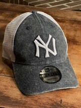 New York Yankees New Era Hat 9FORTY Gray Snapback Adjustable Mlb Baseball Cap - £23.72 GBP