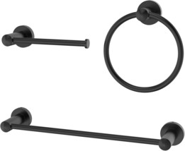 Filta Bathroom Hardware Set, Matte Black Towel Rack Set Towel Bar Set For - £40.22 GBP