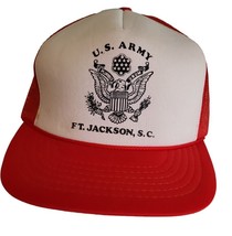 Vintage U.S. Army Ft. Jackson S.C. Adjustable Snap Back Trucker Cap Hat - £18.96 GBP