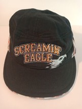 Harley Davidson Screamin Eagle Plaid Rhinestone Shield Black Orange Hat ... - £19.90 GBP