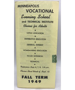 1949 Minneapolis Vocational School  Course Guide, Descriptions &amp; Calendar - £14.16 GBP