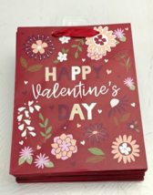 Pack of 20 CVS Red Happy Valentines Day Flower Gift Bags Paper Bags Red Tie - $43.66