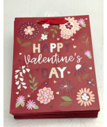 Pack of 20 CVS Red Happy Valentines Day Flower Gift Bags Paper Bags Red Tie - $794.17 MXN