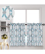 27&quot; x 36&quot; Multi-Color Geometric Printed Half Window Curtain Set Teal/Grey - €14,95 EUR