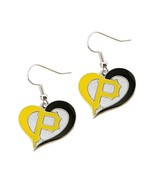 aminco MLB Pittsburgh Pirates Swirl Heart Sports Team Logo Dangle Earrin... - $26.01 CAD