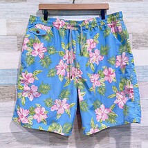 POLO Ralph Lauren Tropical Floral Swim Trunks Blue Pink Inch Inseam Mens 3XLT - $39.59