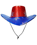 Way To Celebrate Patriotic Sequined light Up Cowboy Hat - Election/4th o... - $44.44 CAD
