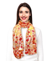 Fashion Autumn Fall Small Maples Leaves Scarf Silky feeling Scarf, Made ... - £8.61 GBP