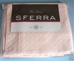 Sferra Bari Standard Sham Blossom Pink Egyptian Cotton Diamond Pique Italy New - £36.64 GBP