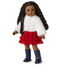 American Girl Janie &amp; Jack Soft As Snow Fur Jacket For 18&quot; Doll (No Doll) New - £15.93 GBP