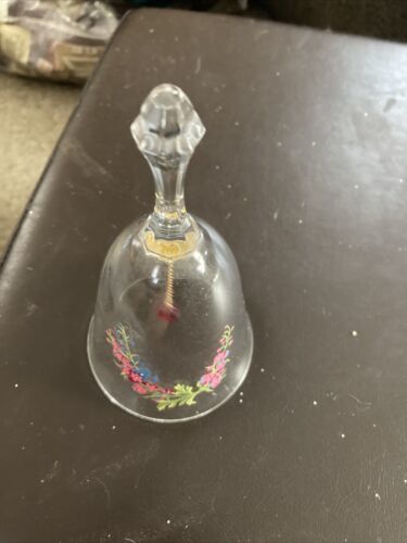 Primary image for Vintage Avon 24% Full Lead Crystal, Hand Cut Floral Bell~Ruby Gem, July Birthday