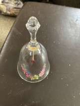 Vintage Avon 24% Full Lead Crystal, Hand Cut Floral Bell~Ruby Gem, July ... - £14.86 GBP