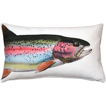 Rainbow Trout Fish Pillow 12x19, with Polyfill Insert - £23.93 GBP