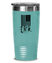 Fishing and Hunting Tumbler Hunting and Fishing American Flag Teal-T-20oz  - £22.71 GBP