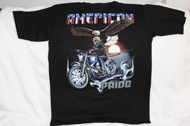 Motorcycle Skeleton Biker Eagle Moon American Pride Highway T-SHIRT - £9.06 GBP