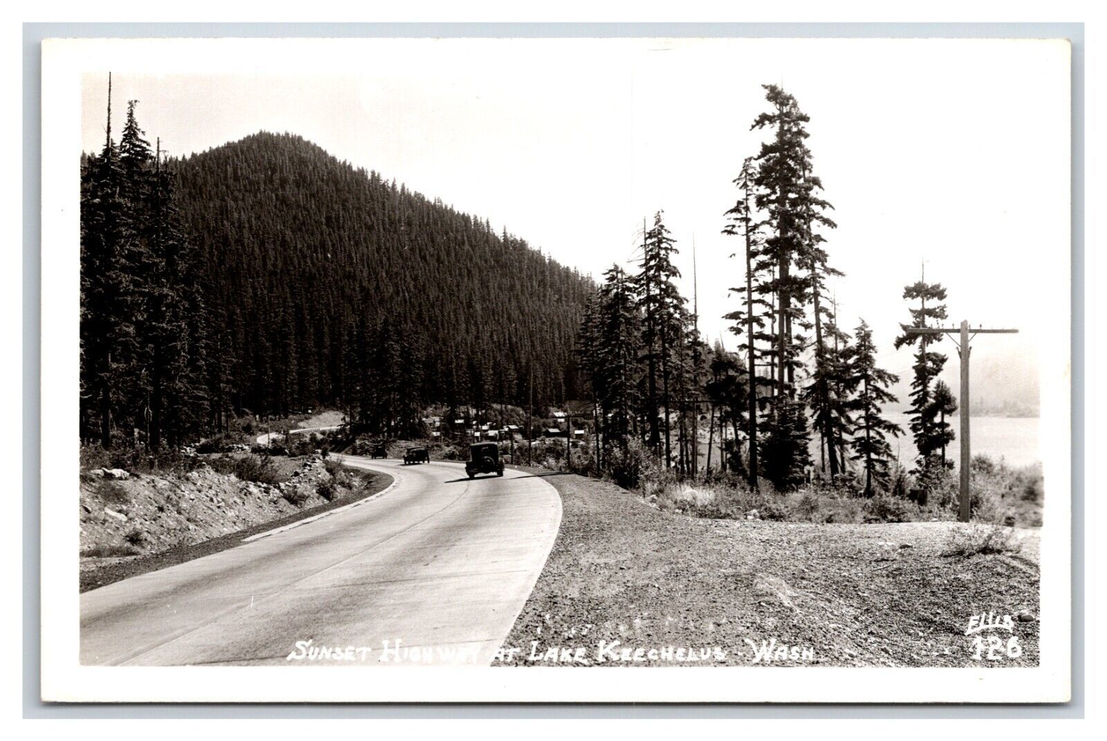 Primary image for RPPC Sunset Highway Lake Keechelus Washington WA Ellis Photo 126 Postcard R7