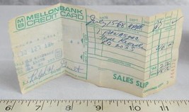 Vintage Mellon Bank Pittsburgh Pennsylvania Bank Credit Card Slip 1968 jds - £7.00 GBP