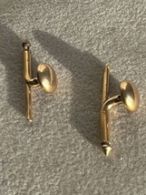 Rare unique Unmarked Tests 10K Yellow Gold Anson Mens Cufflinks 1&quot; 1.40g - £280.24 GBP