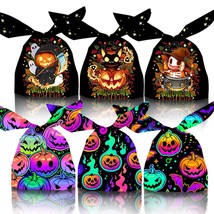 100Pcs Halloween Candy Bags For Kids Mini Plastic Trick Or Treat Candy Bags Ghos - £10.27 GBP