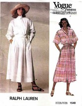 Vintage 1985 Misses&#39; TOP &amp; SKIRT a Ralph Lauren Vogue Pattern 1548-v Siz... - $15.00
